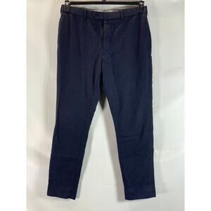 BROOKS BROTHERS 1818 Men's Navy Classic-Fit Fitzgerald Wool Flat Front Pant SZ36